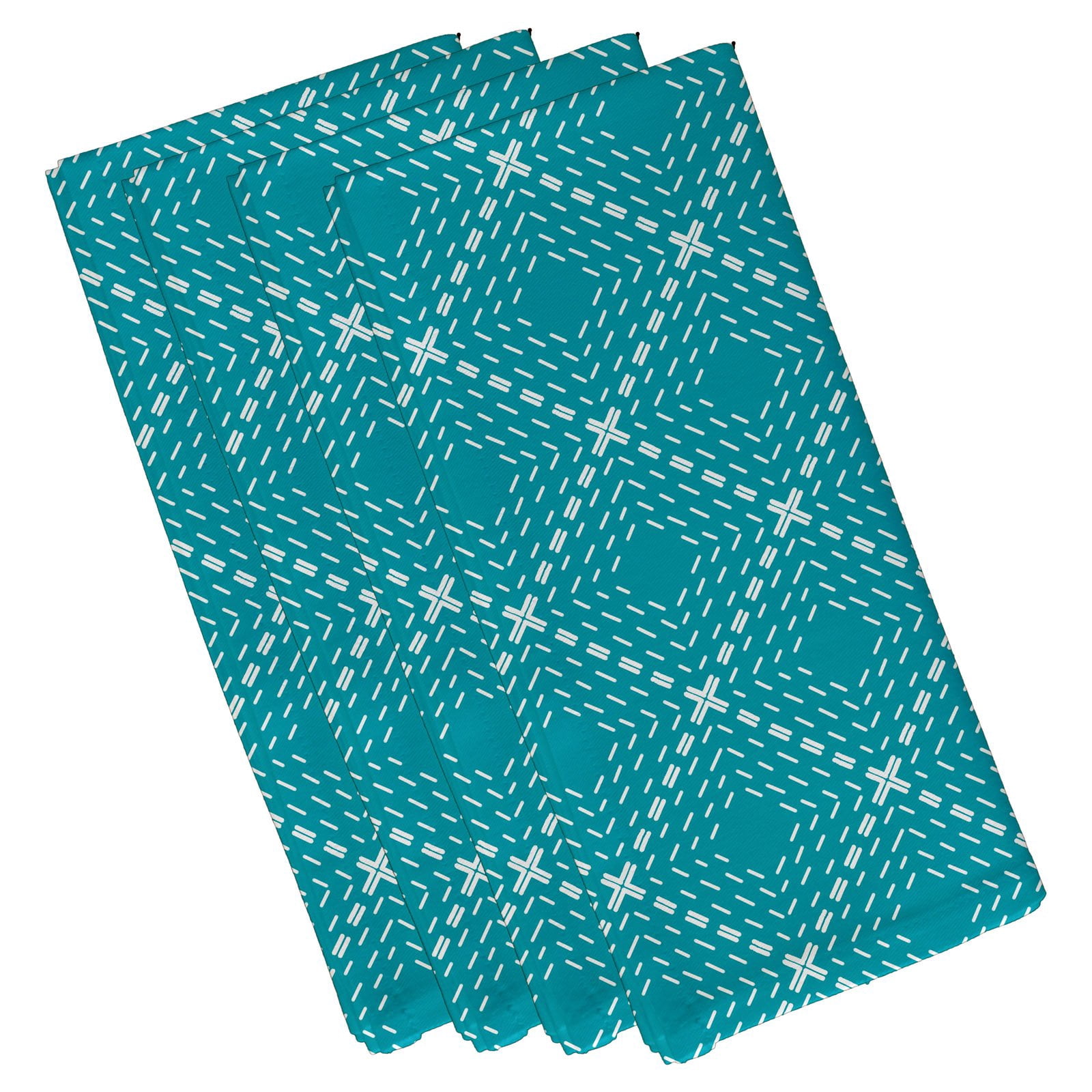 Simply Daisy 19" x 19" Dots and Dashes Geometric Print Napkin (Set of 4)