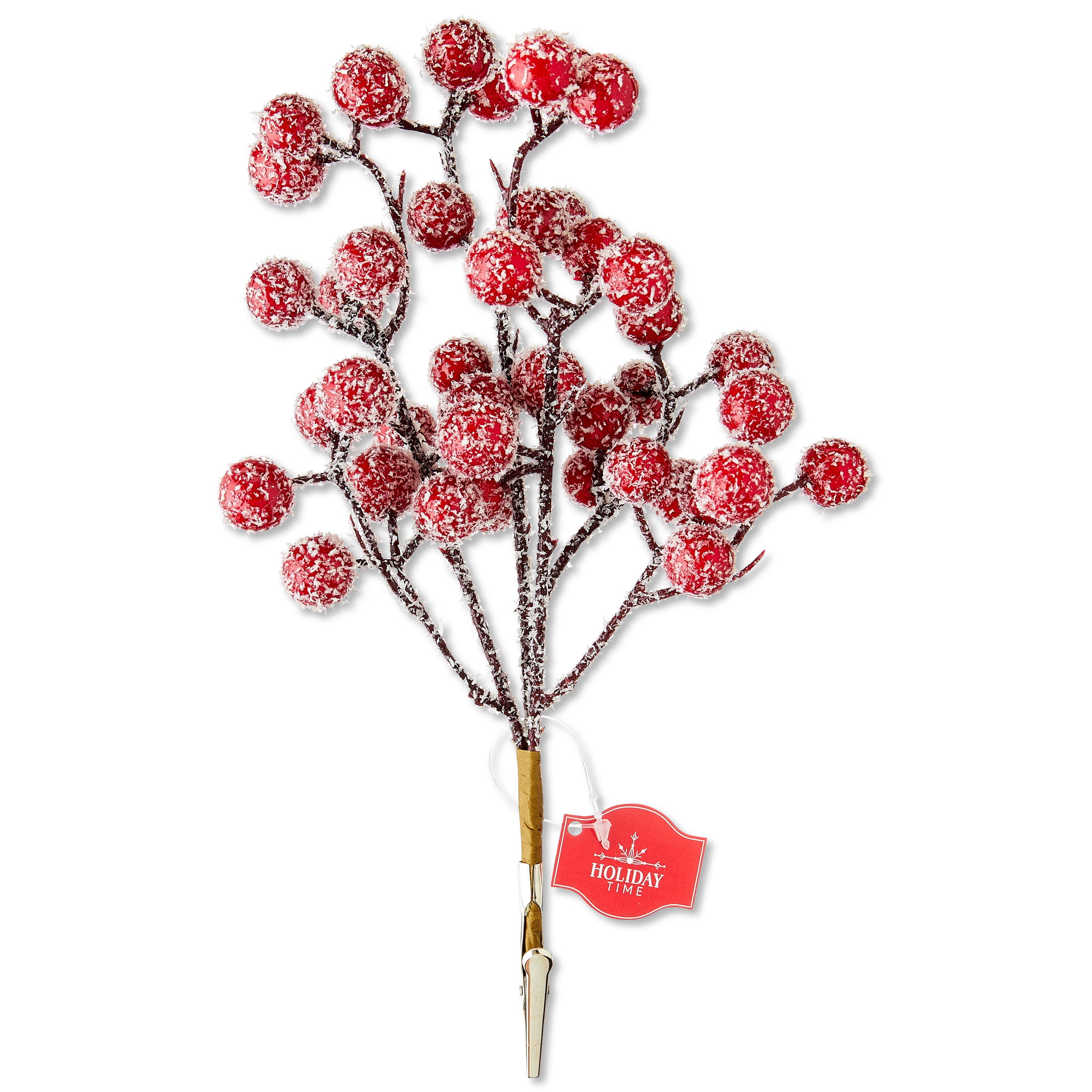 Frosted Berries Christmas Clip Ornament, Red, 9", by Holiday Time