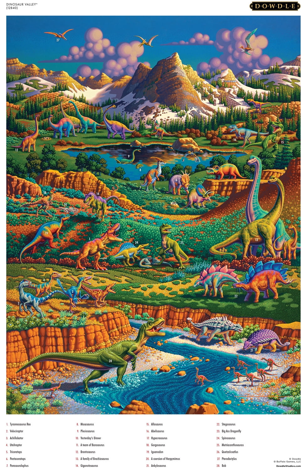 Buffalo Games Dinosaur Valley 1000-Piece 26.75 x 19.75-Inch Interlocking Jigsaw Puzzle for Adults Ages 14+
