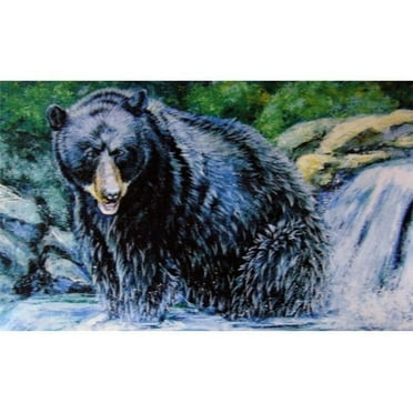 Black Bear Doormat Rug - 18 x 30 in.