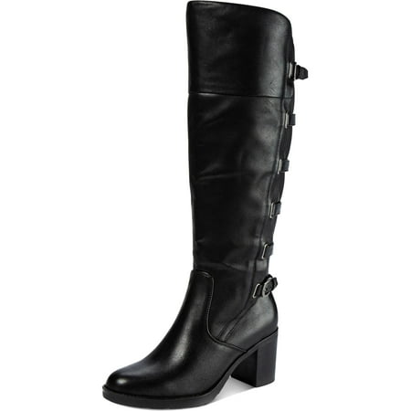 

Baretraps Womens Gyllian Faux Leather Riding Boots Black 5.5 Medium (B M)