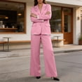 thumbnail image 6 of Purcolt Womens 2 Piece Pant Suit Elegant Casual Lapel Long Sleeve Blazer High Waist Wide Leg Trousers Formal Business Work Office Matching Set, 6 of 9