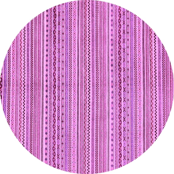 Ahgly Company Indoor Round Abstract Purple Modern Area Rugs, 3' Round