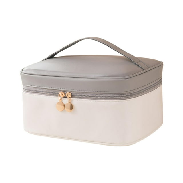 Bolsas de almacenamiento de cosméticos Yinane organizador de Baño multiusos portátil Gris blanco