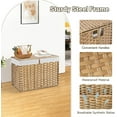 thumbnail image 6 of 135L Wicker Storage Basket with Lid, Handwoven Large Shelf Basket with Removable Liner, 35.7 Gallon Wicker Basket for Blanket, Storage Trunk with Handle for Closet, Bedroom, Livingroom, Natural, 6 of 14