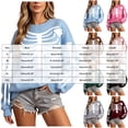 thumbnail image 3 of RFQWOVSR Womens Halloween Print Crew Neck Long Sleeve Sweatshirt Casual Pullover Top M, 3 of 5