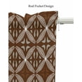 thumbnail image 5 of Geometric Brown Linen Curtain Valance for Bedroom/Bathroom/Kitchen/Office/Living/Dining Room Windows,Rustic Tribal Flower Ethnic Bohemian Rod Pocket Topper Drapes Decorative Cafe Drapery Panel 60x18, 5 of 6