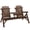 Brown, variant on Resenkos Wooden Adirondack Bench Set with Central Coffee Table, Ideal Outdoor Lounging & Relaxation, Carbonized, All-Weather Comfort,Brown