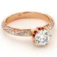 thumbnail image 4 of Classic Twisted Natural Diamonds Engagement Ring Moissanite Center Stone Floral Crown Ring, 4 of 4