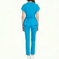 thumbnail image 4 of Scrubs For Woman Set,Scrubs for Women Set with Zip Medical Scrub Set Nursing Top & Pant Solid Modern Sexy Design Uniforms Clearance - Sky Blue - XXL, 4 of 5
