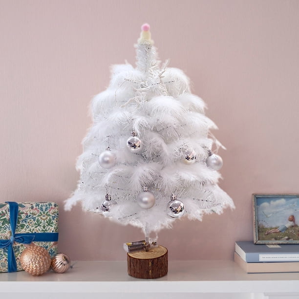 Simulation White Feather Diy Christmas Trees With Copper  display picture 3