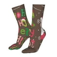 thumbnail image 5 of Goofa Ho Ho Ho Merry Christmas for 16in Socks, Funny Novelty Crazy Design Cotton Socks Sports Socks Knee High Socks For Men, Women,1Pairs - Gift For Working Friends, 5 of 7