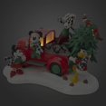 thumbnail image 5 of Disney Yuletide Farmhouse Mickey Friends Light-Up Red Truck Holiday Figurine New, 5 of 5