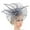 Grey, variant on Fascinators Hat Flower Mesh Ribbons Feathers On A Headband and A Clip Tea Party Headwear for Girls and Women Women's Elegant Hat Strap Flower Feather Hat Hair Clip Headband Accessory Blue