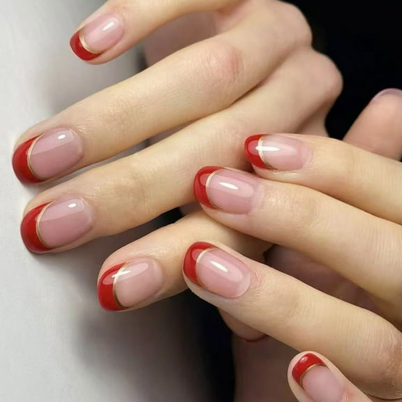 24Pcs Oval Fake Nail Glossy Press on Nail False Nail Tips Artificial Nail