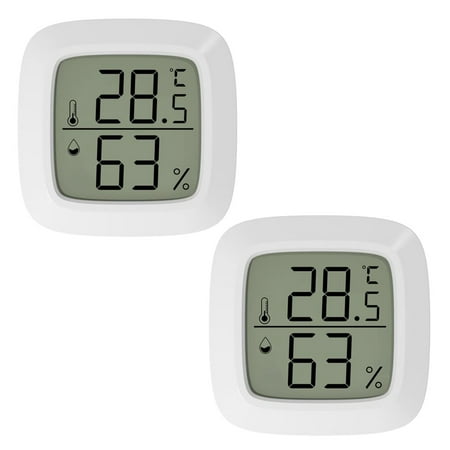 

2 Pcs Mini Indoor Digital Hygrometer Thermometer with LCD Display and Thermometer for Home Office Fridge Center Wheel(℃)