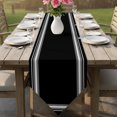 thumbnail image 6 of Black Grid Table Runner Linen Burlap Table Runner 72 Inches Long Retro Minimalist Lines Stripes White Dresser Scarves for Kitchen Island Coffee Dining Room Party Wedding Banquet Holiday Decor 16"x72", 6 of 8