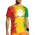 thumbnail image 5 of Exclusive design Guinea Flag Grain 3D Printed Men For Running Bike Soccer Tennis Fitness Sports tshirt Mesh Fans Short T-shirt, 5 of 8