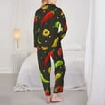 thumbnail image 6 of Goofa Chili2 Printed Women’s 2 Piece Pajama Set Super,Pajamas Women's Long Sleeve Sleepwear Soft Button Down Loungewear Pjs Lounge Set Nightwear-X-Large, 6 of 9