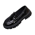 thumbnail image 2 of Hinvhai Patent Leather Tassel Loafers,Thick-Soled Loafers, Slip-on Thick-Soled Loafers, Simple Casual Flat Shoes Black 8.5(41), 2 of 8