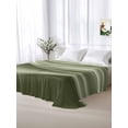 thumbnail image 5 of Sage Green Striped California King Size Flat Sheet, Wrinkleproof & Fadeproof Cooling Flat Bed Sheet Only, Modern Abstract Art Wave Moire Gradient Breathable Soft Bedding Top Sheets 108 x 98 Inches, 5 of 8