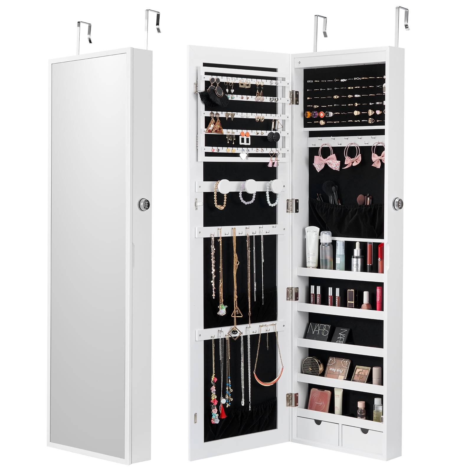 Giantex Large Jewelry Cabinet: Wall/Door Mounted, Lockable Giantex Large Jewelry Cabinet: Wall/Door Mounted, Lockable