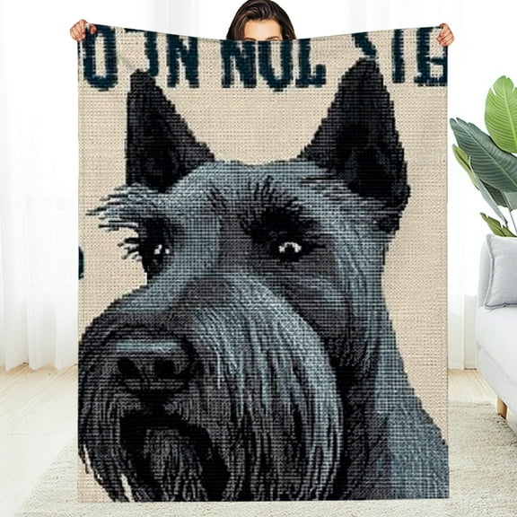 Creowell Scottish Terrier Flannel Blanket - Soft Warm Cozy All-Season 30*40in