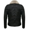 thumbnail image 3 of Mens Trucker Style Leather Jacket-Daventry in Black, 3 of 4
