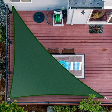 ShadeMart 6' x 6' x 6' Green Triangle Sun Shade Sail Canopy Mesh Fabric UV Block & Water Air Permeable - Commercial Heavy Duty - 190 GSM - 3 Years Warranty - Custom Make