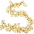 thumbnail image 2 of Clearance Flower Garland 5.9FT Artificial Oriental Cherry Flowers with Green Leaves Hanging Floral Garland for Backdrop Wedding Wall Arch Christmas Room Party Table Decor Champagne Spring Home Decor, 2 of 9
