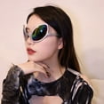 thumbnail image 4 of 3 antenas Alien Head Band divertidas gafas de mosca verdes vestido de fiesta gafas de fiesta, 4 of 5