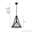 thumbnail image 6 of Hunter - Rafner 1-light Natural Black Iron, Medium Size Pendant Light, Dimmable, Geometric Shaped, for Bedrooms, Dining, Living Rooms - 19453, 6 of 7