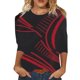 thumbnail image 1 of ICHUANYI Clearance Fashion Women's Spring Printed Mid-length Sleeves Round Neck Casual Tee Tops(Red, XL) ICHUANYI WER2023081116585, 1 of 5
