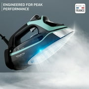 Rowenta Steam Force+ Iron for Clothes, Stainless Steel Soleplate, 1850 Watts, 400 Microsteam Holes, Garment Steamer, Black & Blue, DW9440U1