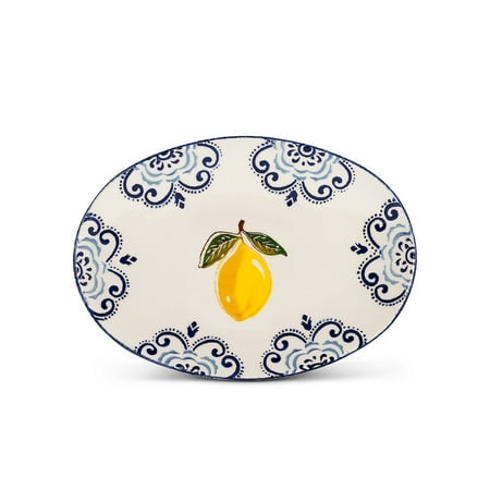 

Set of 1 Lemon Print Medium Oval Platter