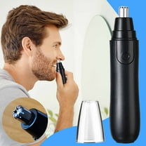 Nose Hair Trimmer, Ear Hair Remover, USB Rechargeable Nose Hair Cutter for Men and Women, Stainless Steel Double-Edged Blade, Waterproof Electric Grooming Tool with Cleaning Brush