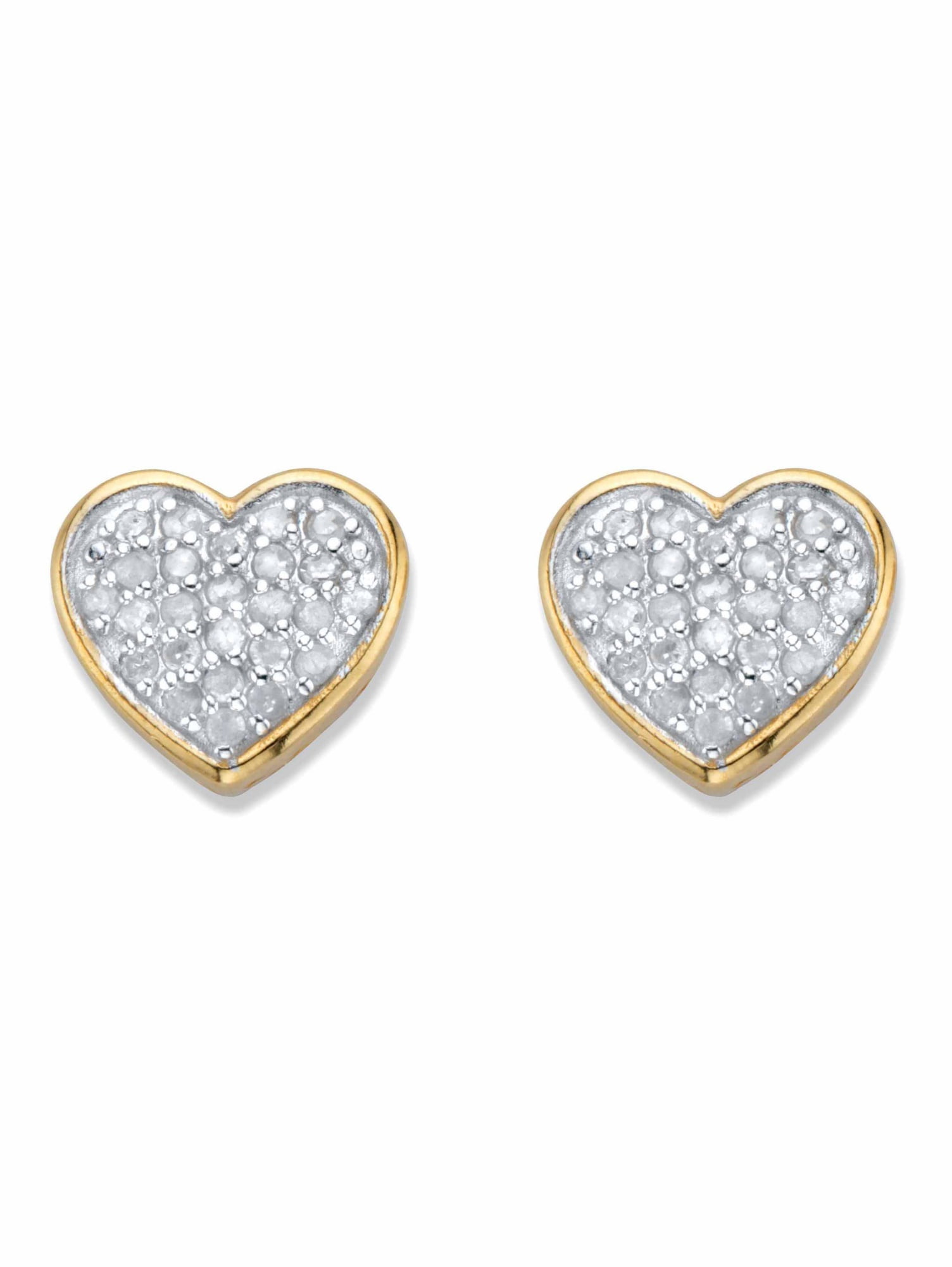 Details about   1/4 ct Crystal Heart Halo Stud Earrings in Sterling Silver 