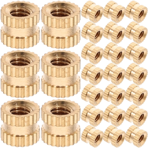 KAKOWELY copper thread insert nuts 60pcs Sturdy Thread Insert Sturdy Nuts Universal Thread Nuts Diy Threaded Knurled Nuts Electrical Appliance Replacement Nuts Threaded Knurled Nuts