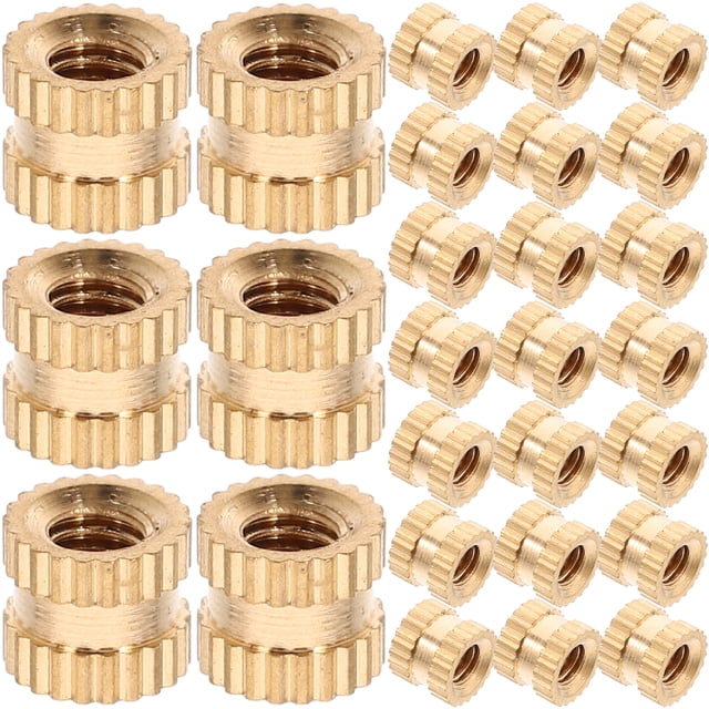 KAKOWELY copper thread insert nuts 60pcs Sturdy Thread Insert Sturdy Nuts Universal Thread Nuts Diy Threaded Knurled Nuts Electrical Appliance Replacement Nuts Threaded Knurled Nuts