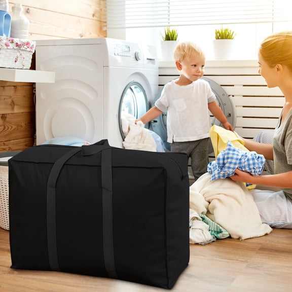 Duffel Bag Storage Bag, Non-woven Fabric Water-resistant Moving Tote for Clothes and Quilts, Hand Carry Organizer with Sturdy Handles