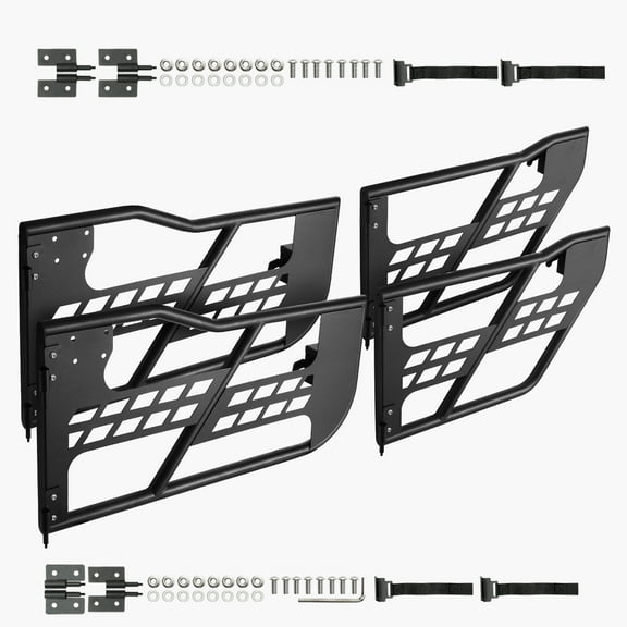 KFFKFF Jeep Tubular Doors, Quad-Door, Safari Design Jeep Cylinder Door with Robust Hinges & Factory Latch, Jeep Doors with Cushion Pads & Hardened Steel Tube
