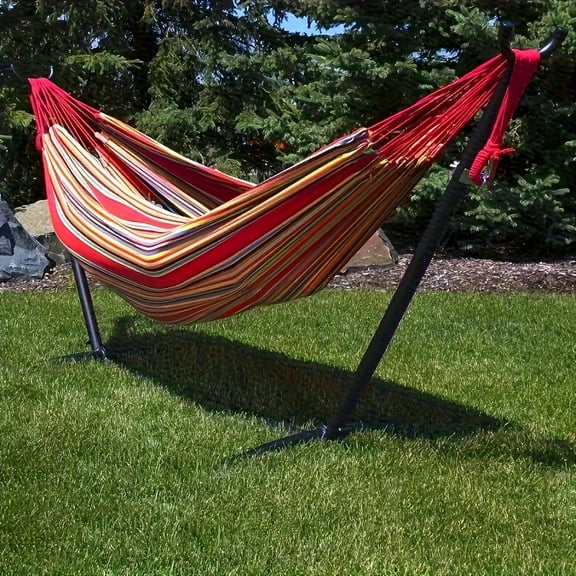 Widened Load-Bearing Camping Hammock, Patented Anti-Rollover Structure, Portable Hammock with High-Strength Ropes and Carry Bag for Garden Outdoor Use