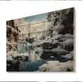 thumbnail image 2 of Designart "Frozen Symphony in Grey and White Waterfall III" Landscapes Print on Natural Pine Wood, 2 of 5