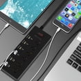 thumbnail image 2 of HITRENDS Protector contra sobretensiones de regleta de enchufes con 6 Salidas de CA y 6 Puertos USB, 2 of 7