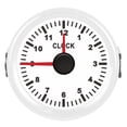 thumbnail image 2 of Instrumento medidor de reloj universal de 2 pulgadas 0-Contador de horas de 12 V/24 V con luz de fondo roja para coche, barco, yate, motocicleta, esfera blanca y marco blanco., 2 of 14