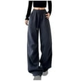 thumbnail image 1 of Kyusrd Sweatpants For Women Elastic High Waist Drawstring Pants Pockets Casual Solid Color Loose Lightweight Workout Jogging Pants, 1 of 3