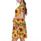 thumbnail image 2 of Disketp Diamond Bohemian Sunflower para Vestido de Manga Corta para Mujeres, Vestidos de Verano para Mujeres, Casual y Holgado para la Playa, 2 of 6