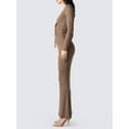 thumbnail image 5 of Biekopu Women's 2 Piece SKirt Outfits Solid Color Front Knot Tops Long Bodycon Skirt Set, 5 of 8