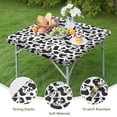 thumbnail image 4 of Black White Cow Pattern Square Fitted Tablecloth with Elastic Edge,Square Table Cover,Washable Elastic Table Cover for Home Kitchen Party Decor 34"x34", 4 of 6