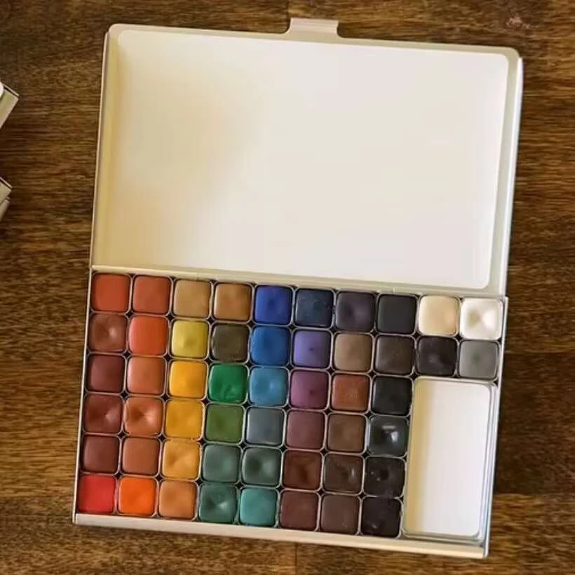 Tn Travel Watercolor Box Portable Packaging Acuarela Palette Magnetic Grid Combination Color Palette Beginner Painting